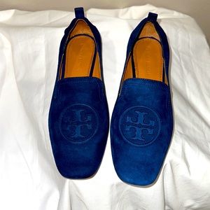Suede Tory Burch slip-ons, only worn once.